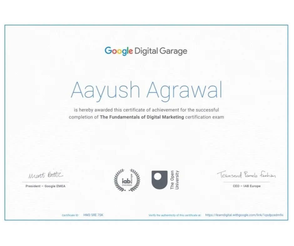Fundamentals of Digital Marketing – Google Digital Garage