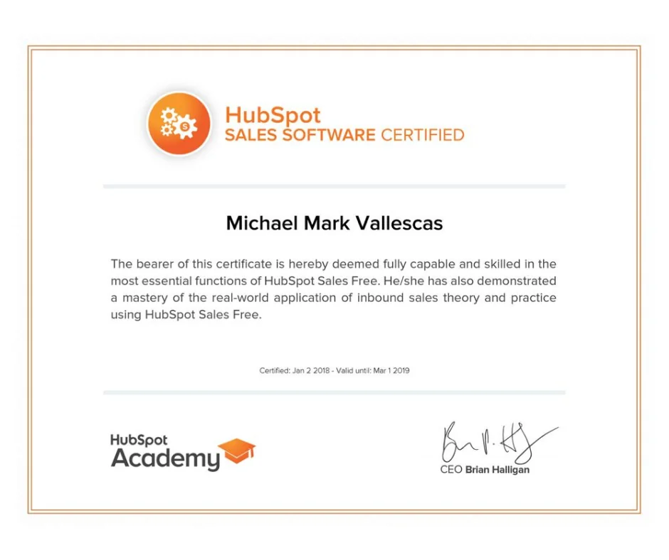 Sales Software Certified – HubSpot Academy